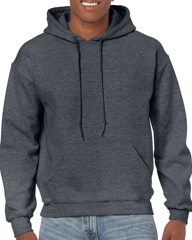 Custom Printed Heavy Blend Hoodie Gildan 18500 InstaCustoms Dark Heather