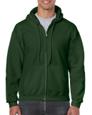 Poly-Cotton Zip-Up Hoodies | Gildan 18600 | Small Embroidery (4"x4")